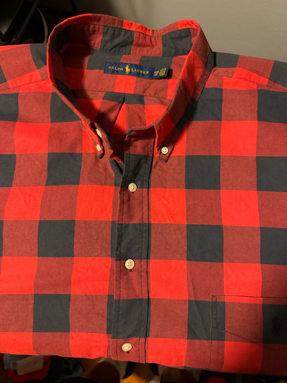 Polo by Ralph Lauren Red and Black Buffalo Plaid Button-Down Shirt